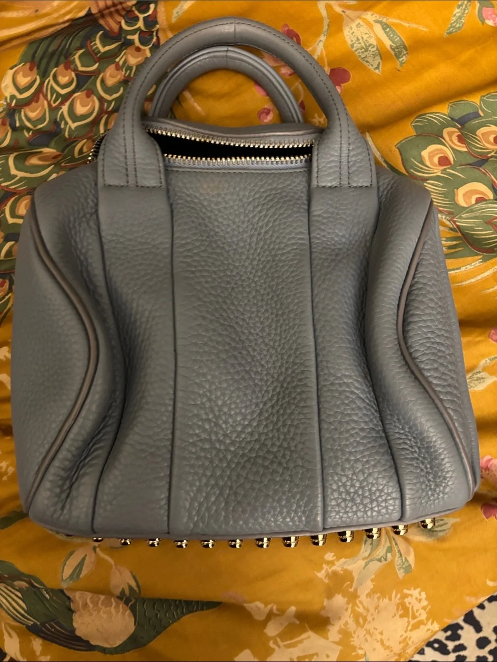 Alexander Wang Slate Blue Textured Leather Satchel